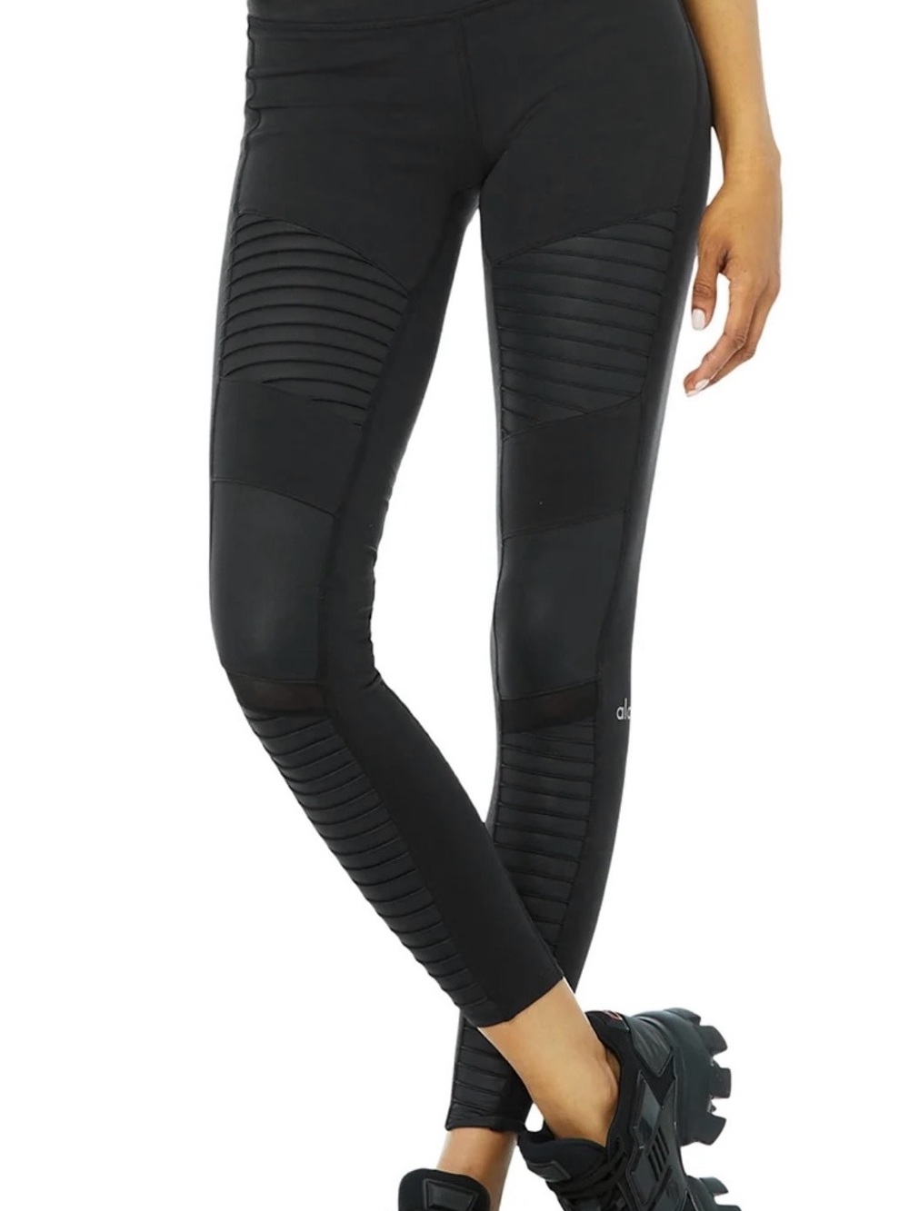 ALO Brand New Yoga High-Waist Moto Legging in Black Size Small